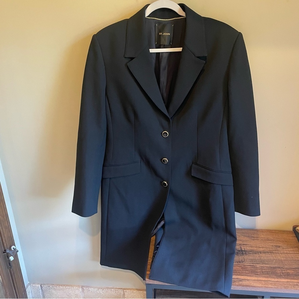 St. John Trench Blazer Jacket Size 12